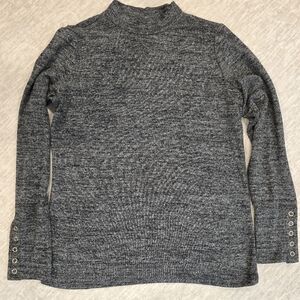 ELLA Rafaella Mock Neck Snap Cuff Top